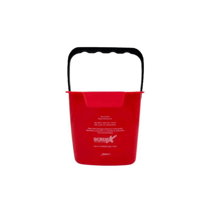Red Pail with Plastic Handle 3 qt