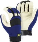 MAJESTIC - Winter Lined Bald Eagle Mechanics Glove with Pigskin Palm and Knit Back, Blue